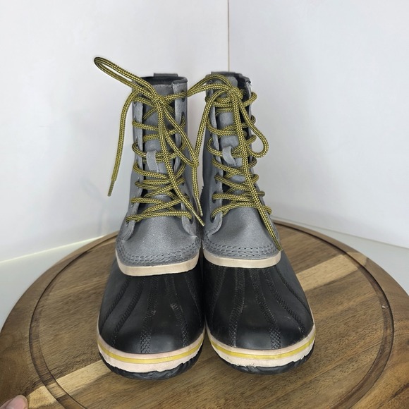 Sorel Women Sz 10 Slimpack 1964 Lace-Up Rain Boots Quarry Antique Moss colorway - Picture 6 of 11